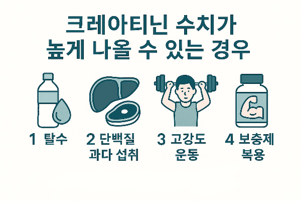 크레아티닌 수치가 높게 나올 수 있는 경우