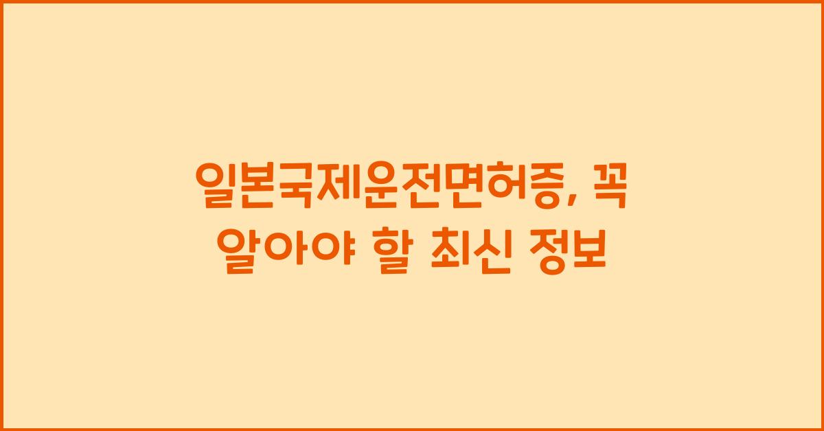 일본국제운전면허증