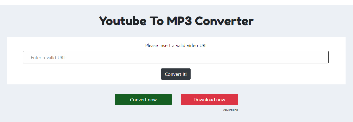 YOUTUBETOMP3-사이트-메인화면-이미지-캡쳐본
