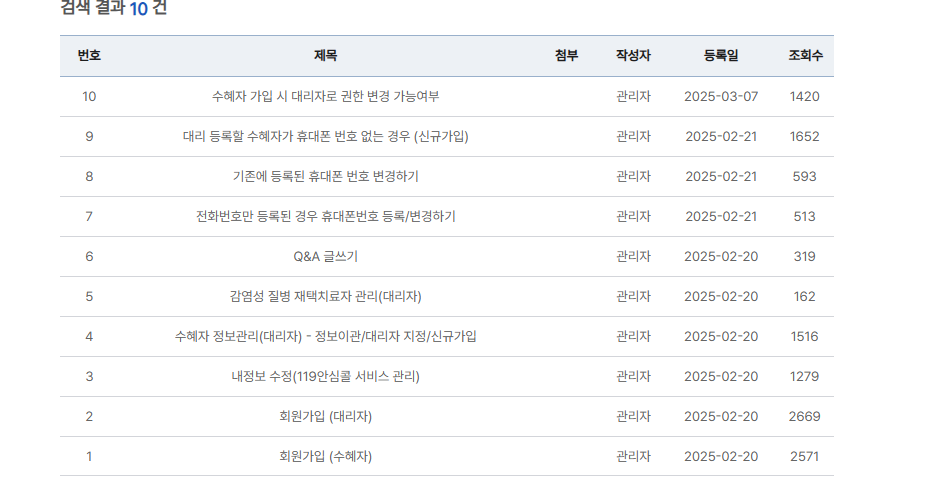 119안심콜 홈페이지