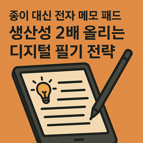 종이 대신 전자 메모 패드: 생산성 2배 올리는 디지털 필기 전략