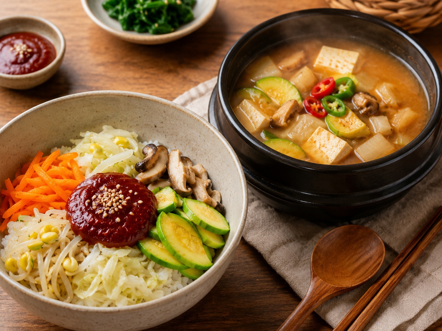 애호박 활용 냉장고 털이 집밥 만들기 야채비빔밥 된장찌개 밀프랩까지 한 번에