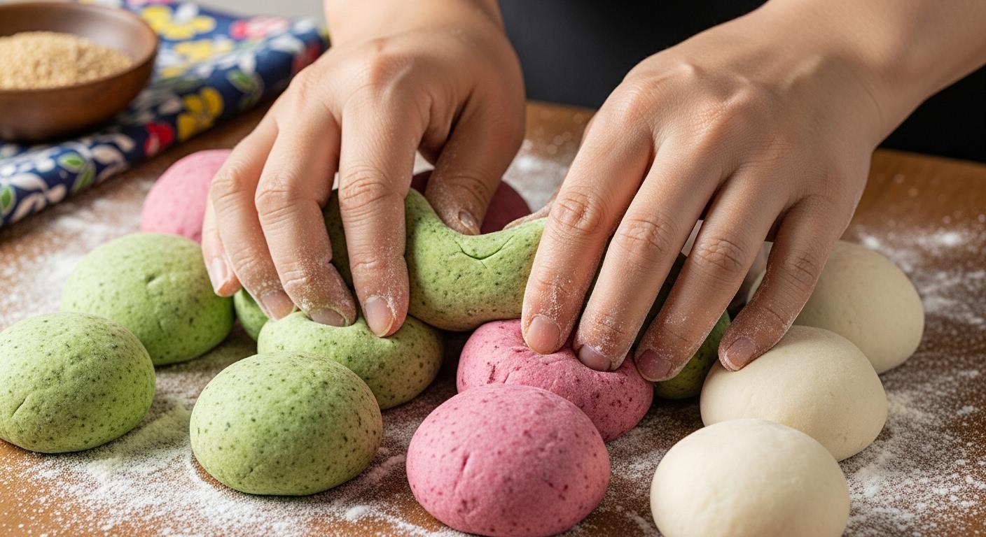 송편만들기 익반죽