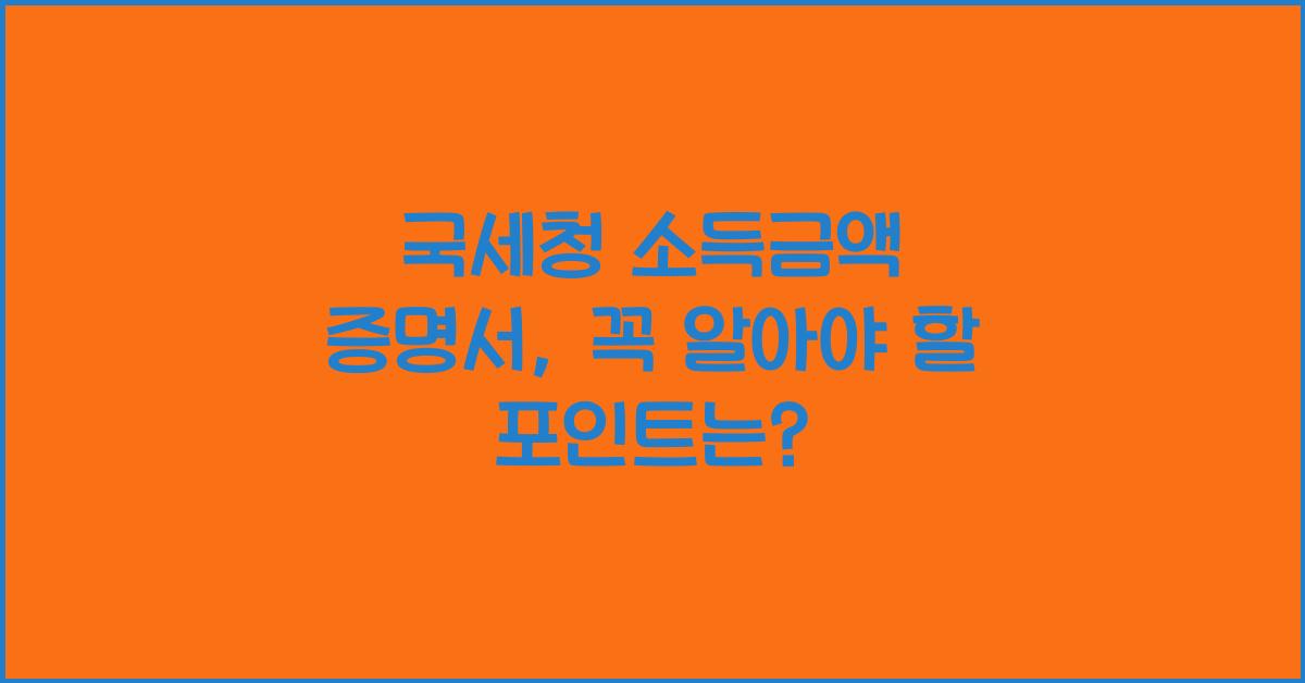 국세청 소득금액 증명서