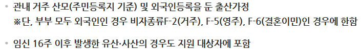 산모&middot;신생아 건강관리 지원