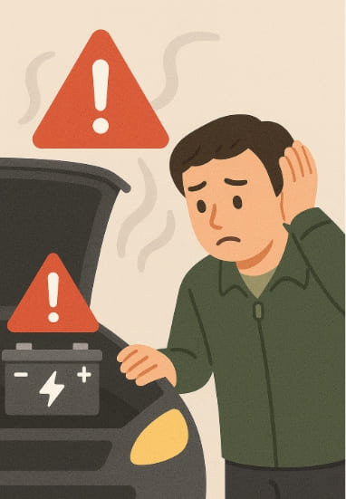 자동차배터리방전으로곤란해보이는사람