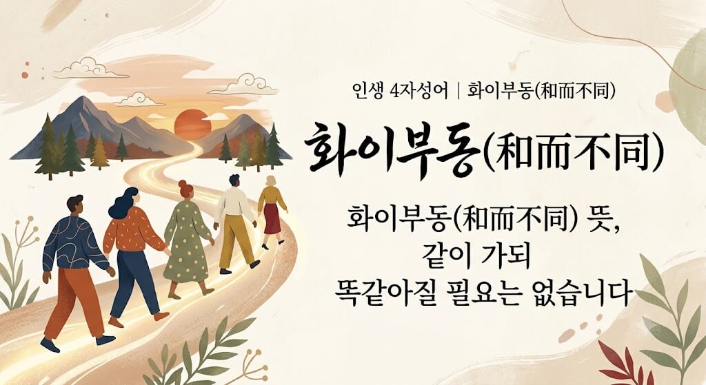 인생 4자성어 화이부동 이미지