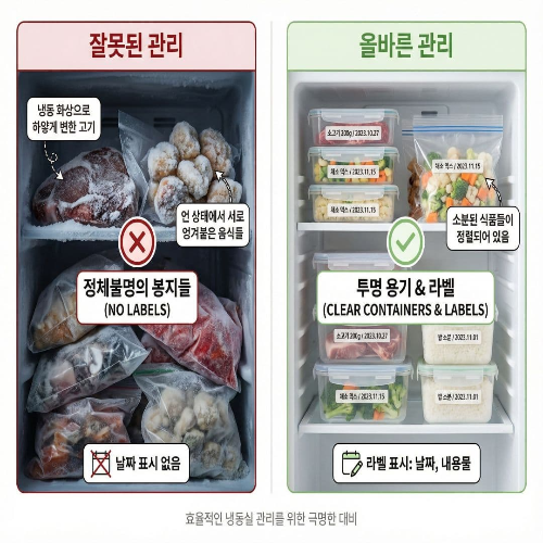 냉동실 정리, 냉동 보관 잘못된 습관과 올바른 관리법