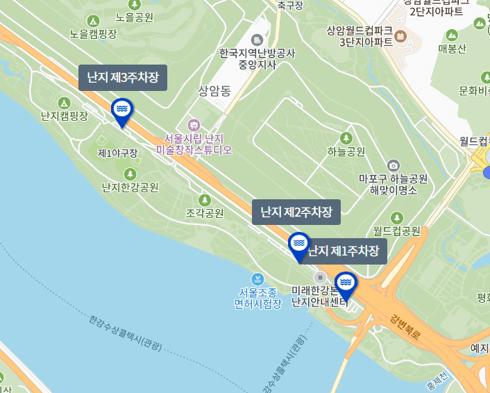 2024 썸데이 페스티벌 난지한강공원 주차장 지도