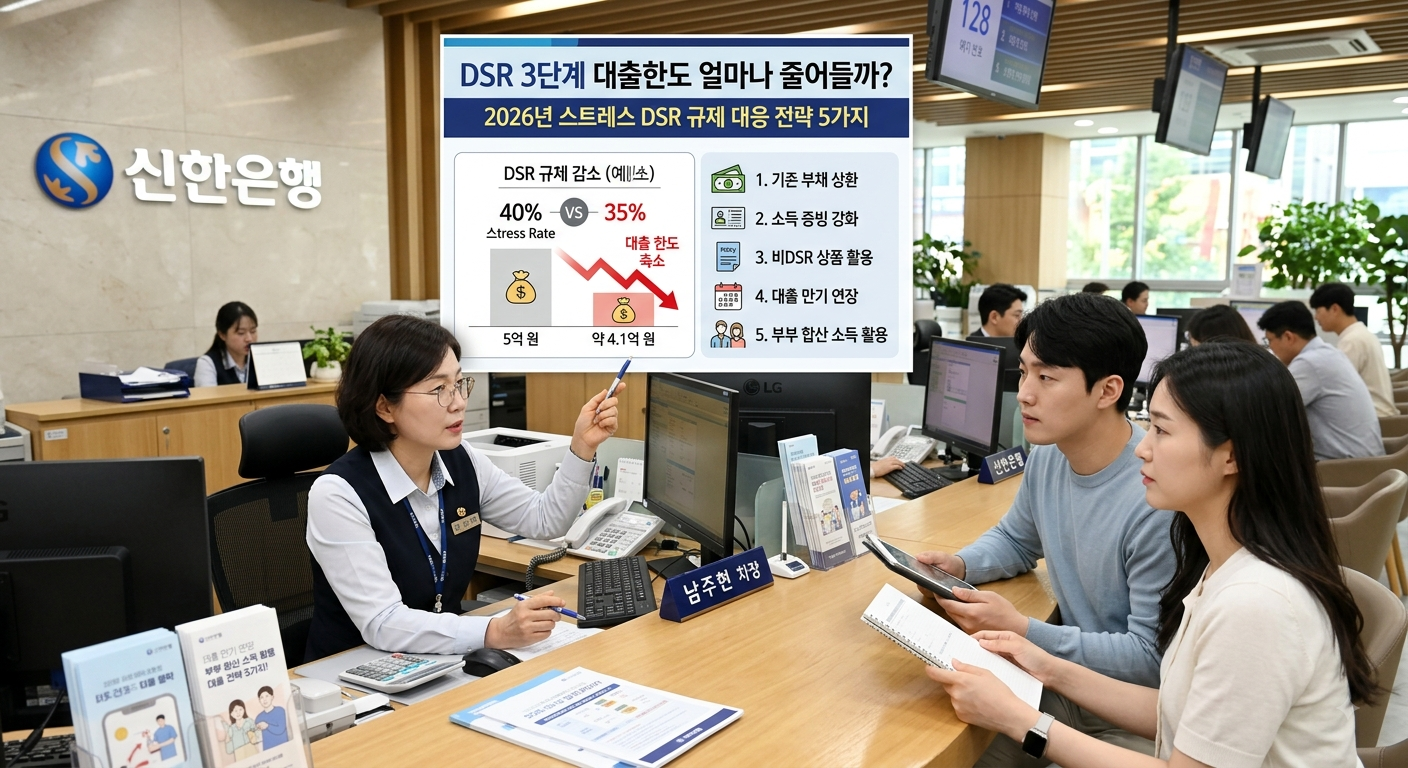 DSR 3단계 대출한도 얼마나 줄어들까? 2026년 스트레스 DSR 규제 대응 전략 5가지