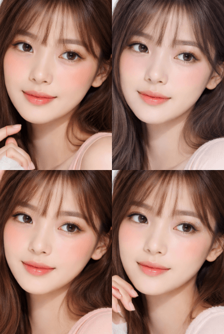 애굣살 메이크업하고 찍은 사진