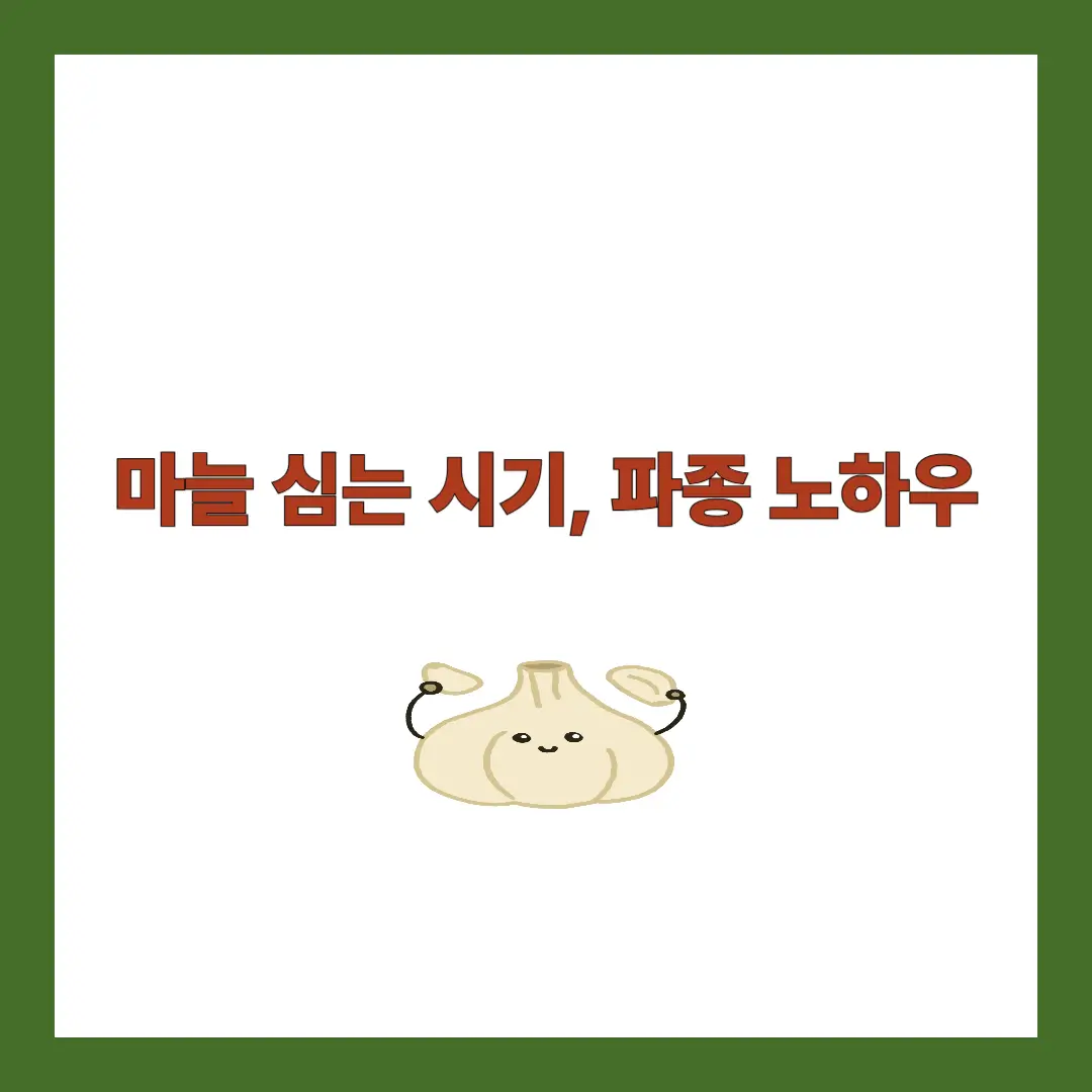 마늘 심는 시기