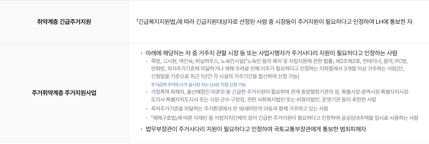 전세임대주택 유형 및 입주대상 신청방법 안내