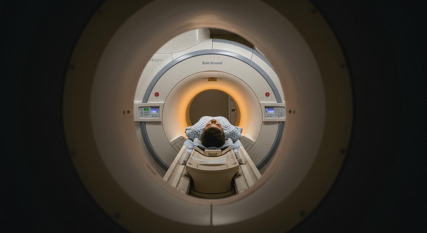 MRI 찍는 환자, 기계