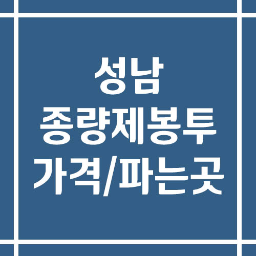 성남 종량제봉투 가격 및 파는 곳(일반용, 재사용, 음식물 쓰레기)
