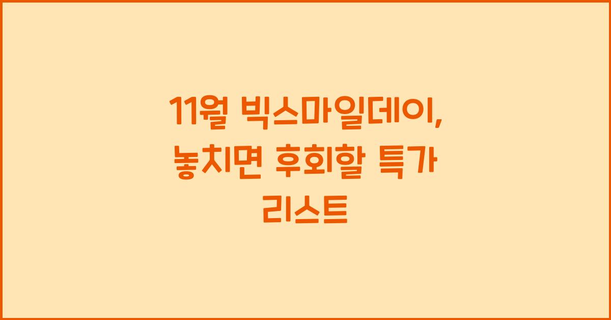 11월 빅스마일데이