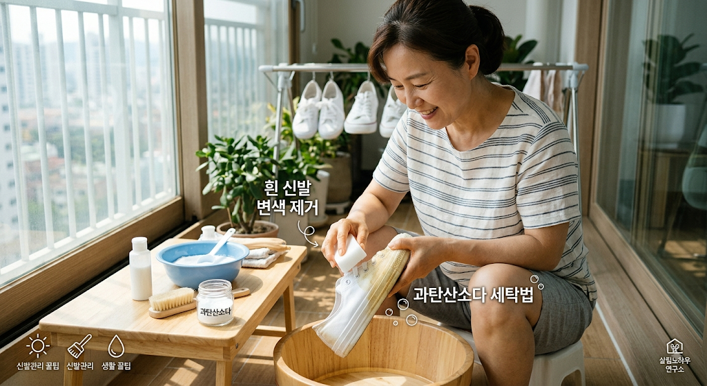 흰 운동화 변색 제거