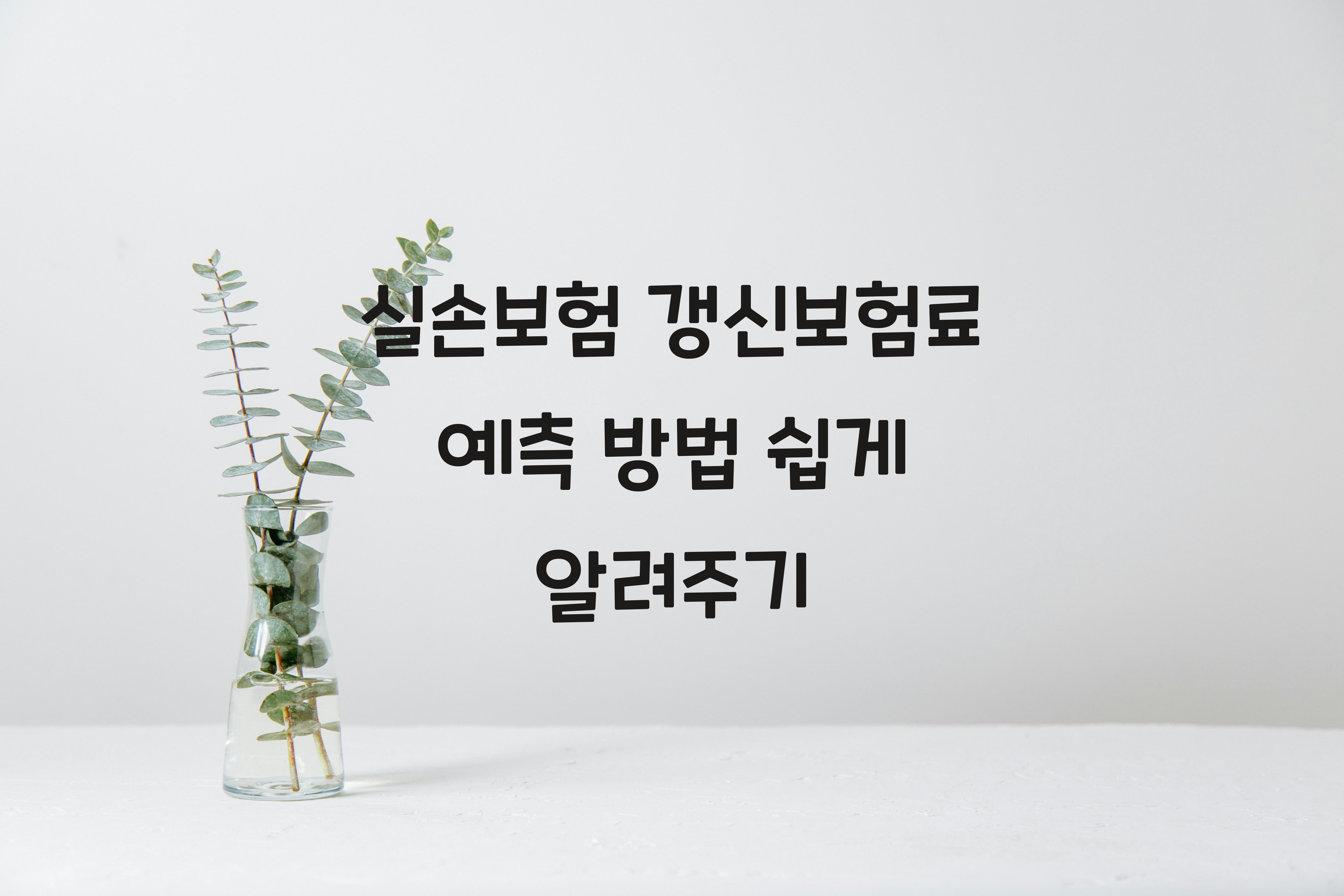 실손보험 갱신보험료 예측 방법