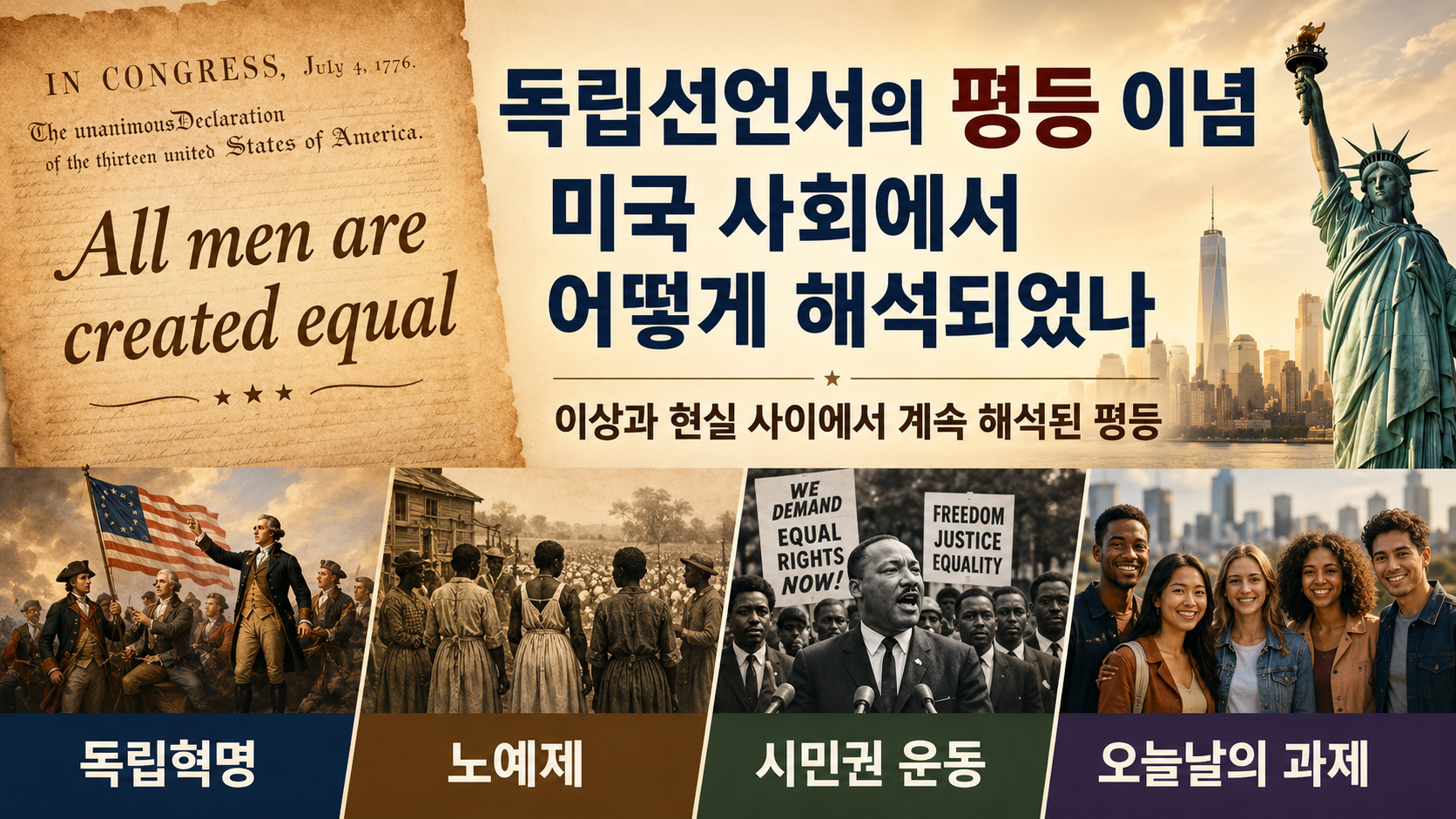 독립선언서의 평등 이념은 미국 사회