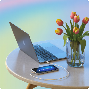 노트북&ndash;스마트폰 USB 연결 방법 이미지