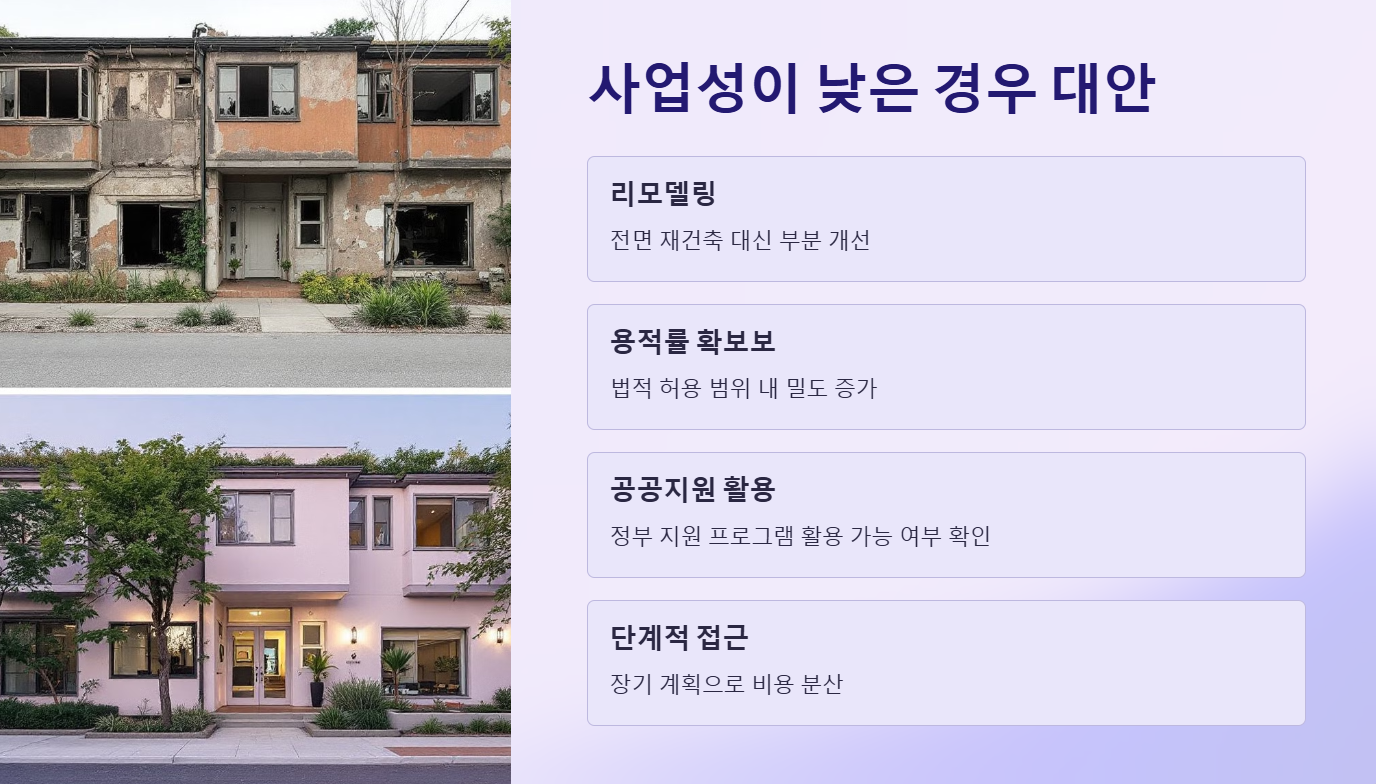 사업성이 낮은 경우 대안