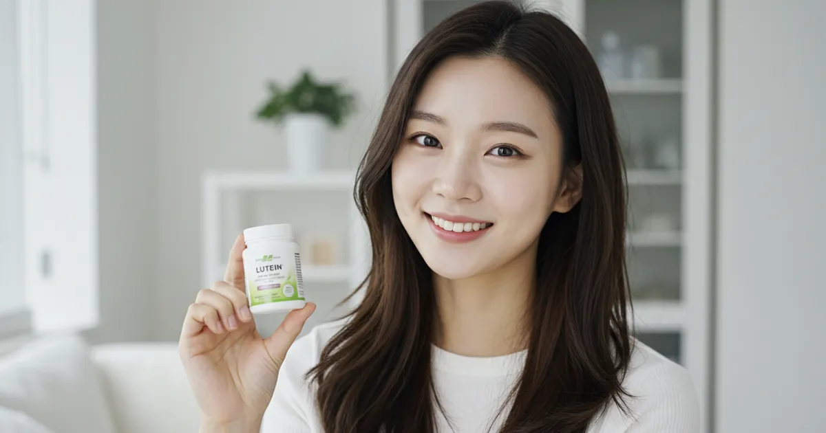 루테인 영양제 여자 이미지