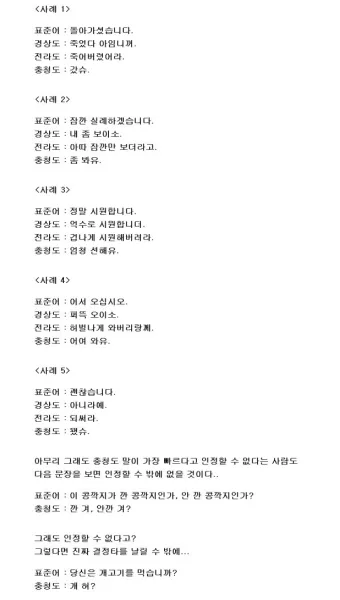 한국 지역별 사투리 특징 한눈에 보는 총정리_25