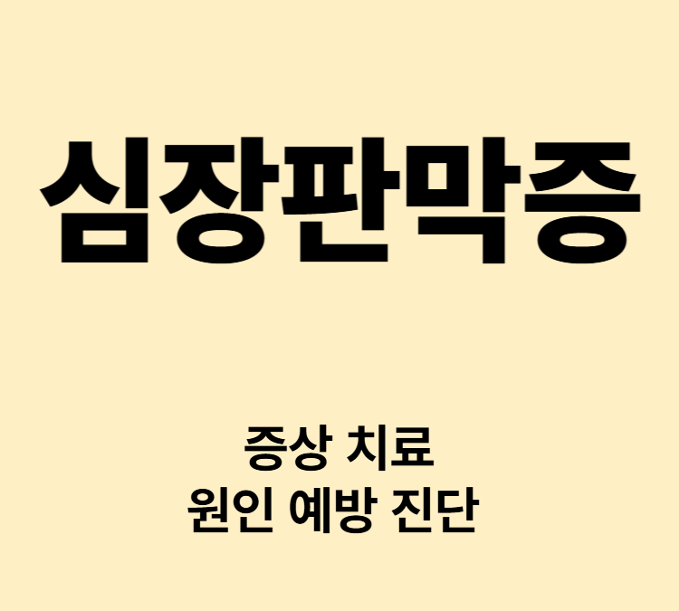 호흡곤란 두근거림 가슴통증 어지러움 증상 심장판막증 치료