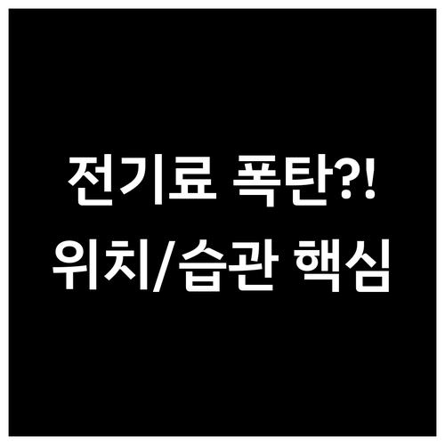 김치냉장고 전기료 폭탄 막는 법 설치..