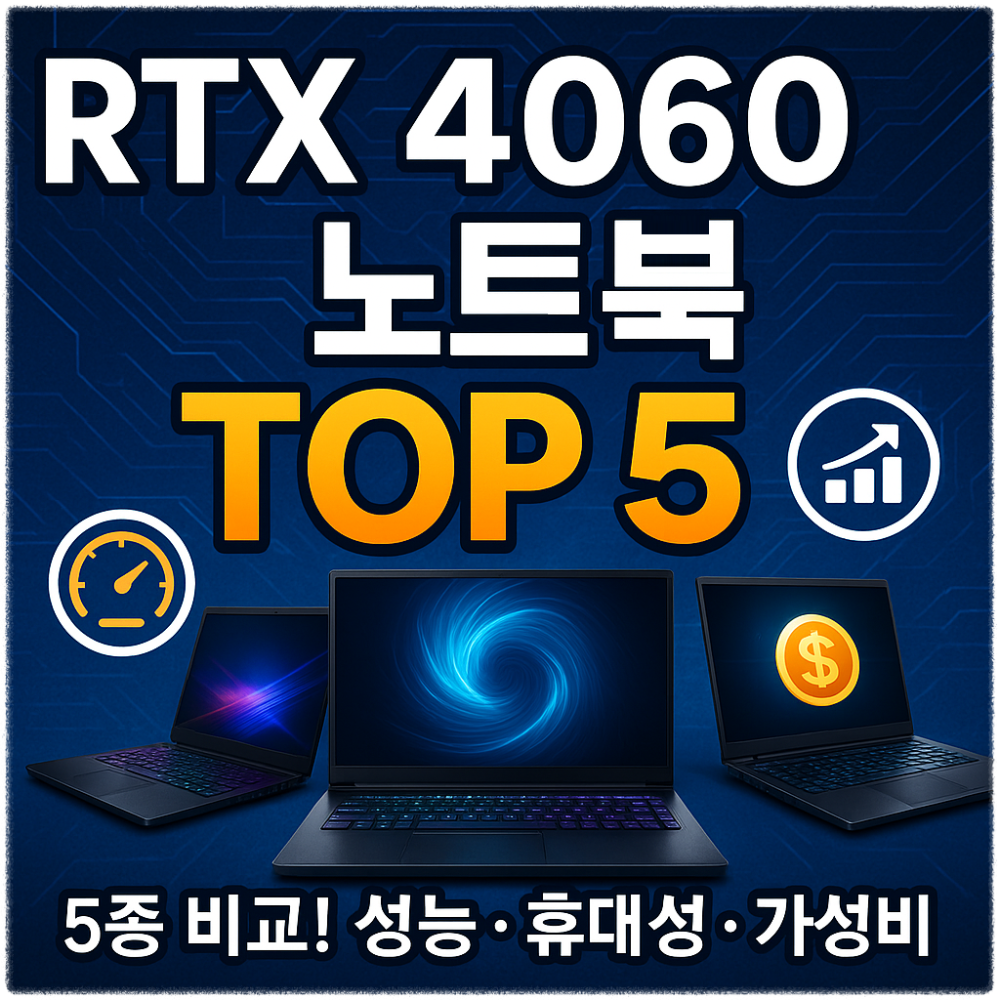 2025년형 RTX 4060 노트북 끝판왕 5종 비교! 성능&middot;휴대성&middot;가성비 썸네일