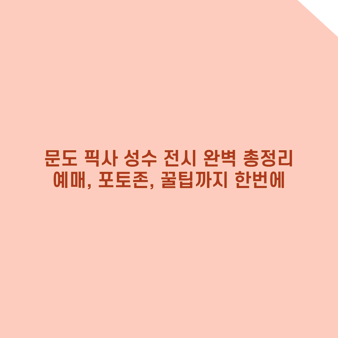 픽사 전시회 서울 상륙! 문도 픽사 성수 전시 완벽 정리 (예매,포토존,꿀팁까지)