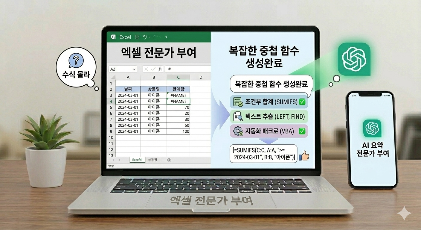 엑셀 좌표와 AI 수식 생성의 연결 목업