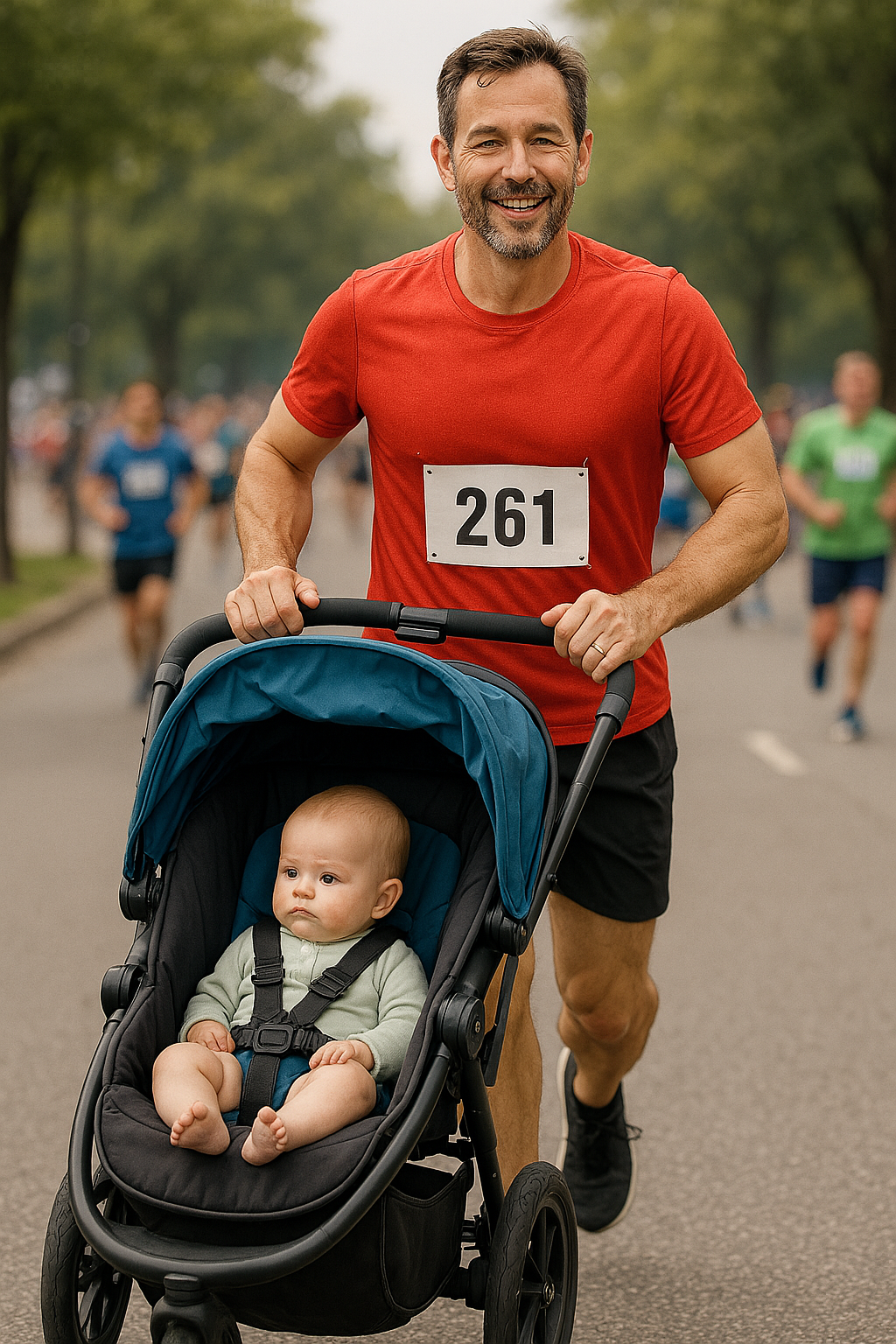 아빠 러너의 미소짓고 있는 모습.