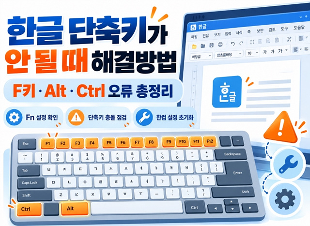 한글 단축키가 안 될 때 해결방법｜F키&middot;Alt&middot;Ctrl 단축키 오류 총정리