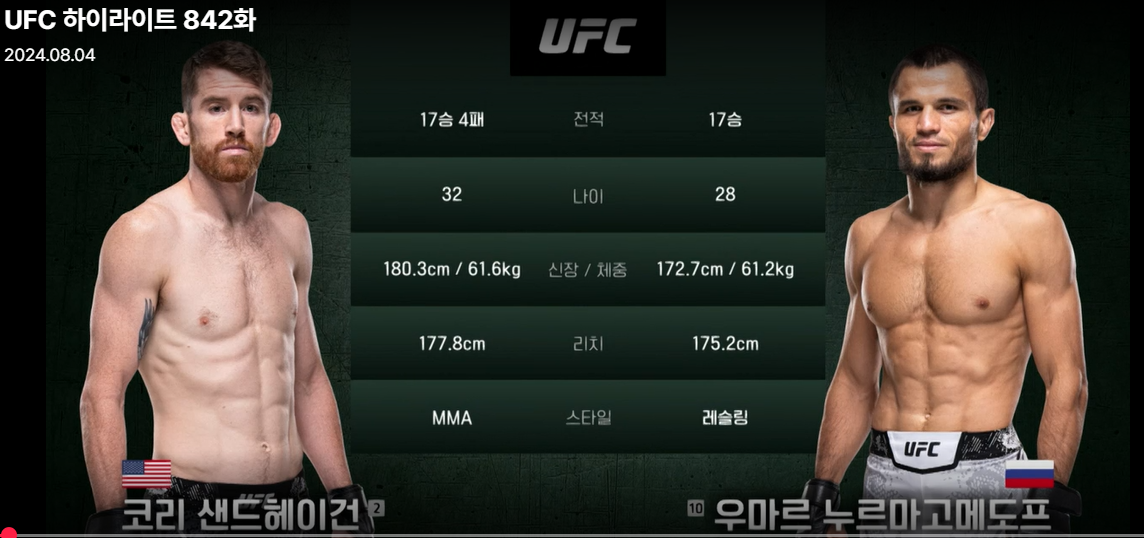 ufc-abc7-하이라이트-샌드하겐-누르마고메도프