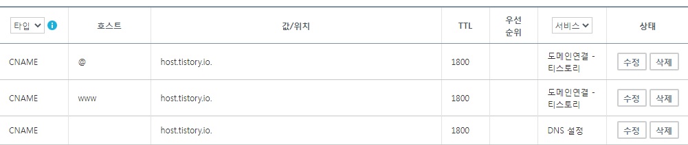 가비아 DNS 설정