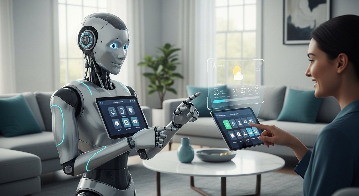 인간과 상호작용하며 집안일을 돕는 첨단 AI 휴머노이드 로봇