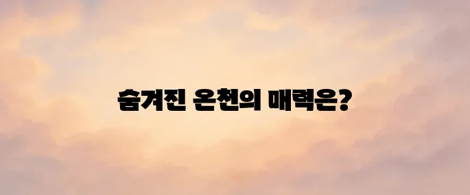 일본 료칸 여행 추천|온천 료칸 TOP 5 숙소 총정리