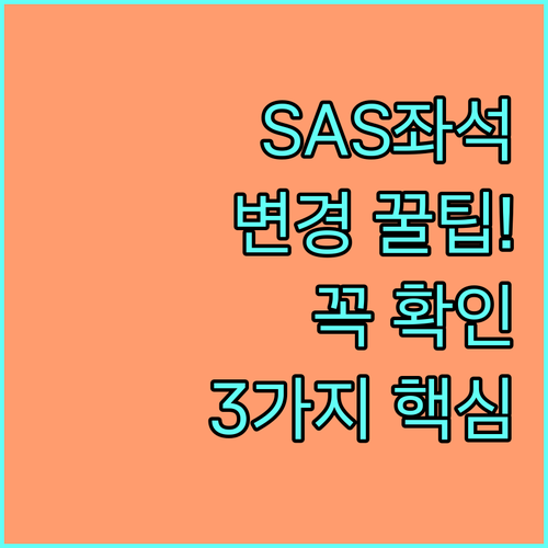 SAS 항공권 좌석 변경 방법 및 유..
