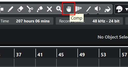 큐베이스 오디오 레코딩 모드 - 컴프 툴