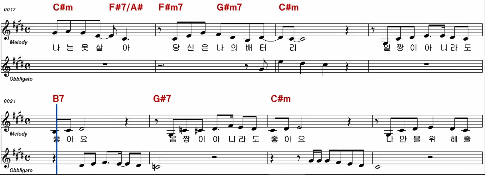 홍진영 사랑의 배터리 악보