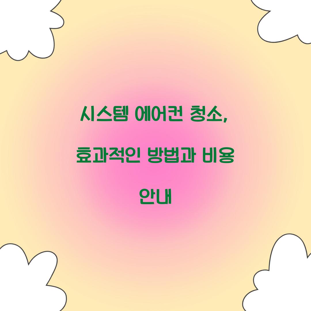 시스템 에어컨 청소