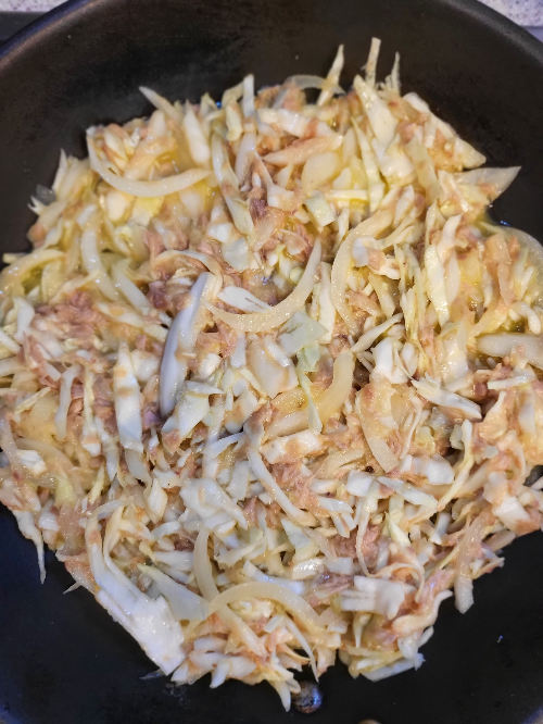 오꼬노미야끼 반죽 굽기