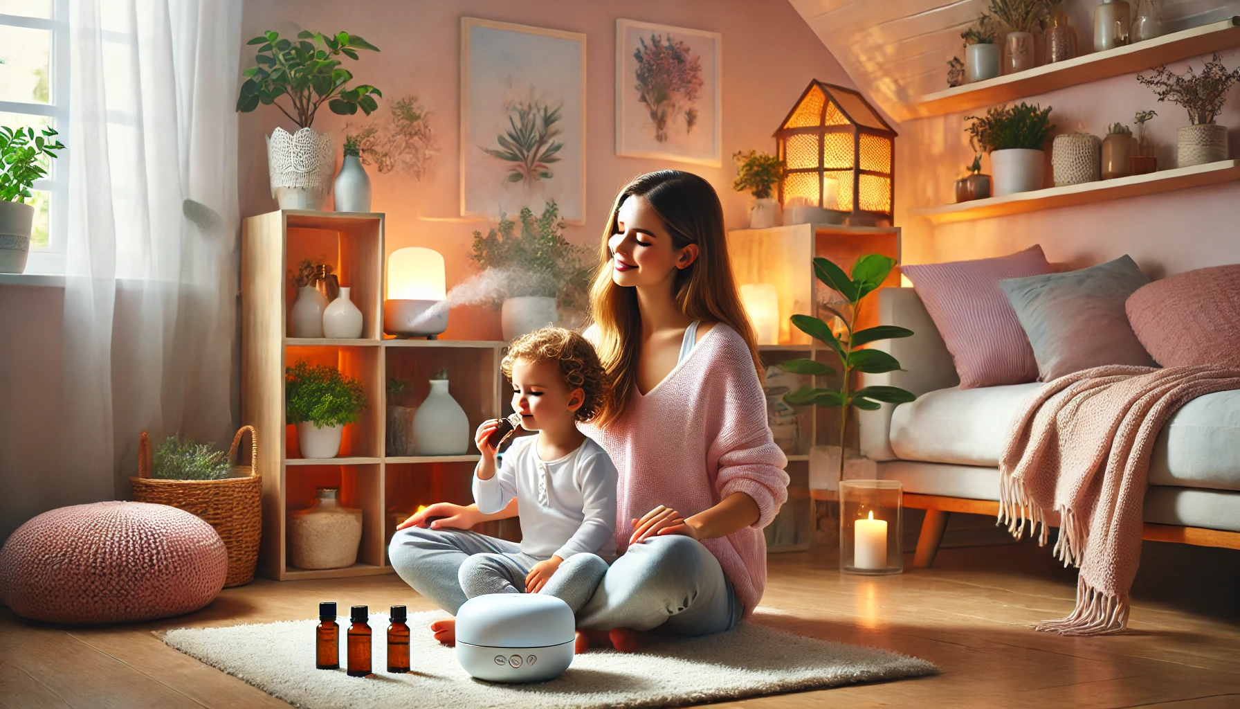 아이와 함께 하는 아로마 테라피와 관련된 이미지