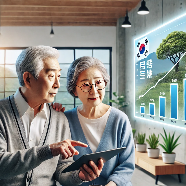 재테크 전략을 함께 검토하는 노부부