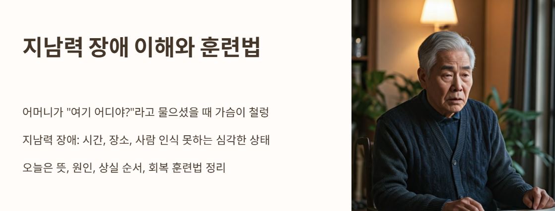지남력 장애 이해와 훈련법