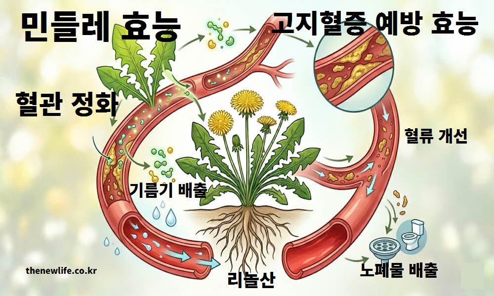 민들레 효능 혈관 정화 고지혈증 예방