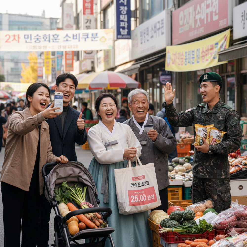 민생회복 소비쿠폰에 기뻐하는 사람들