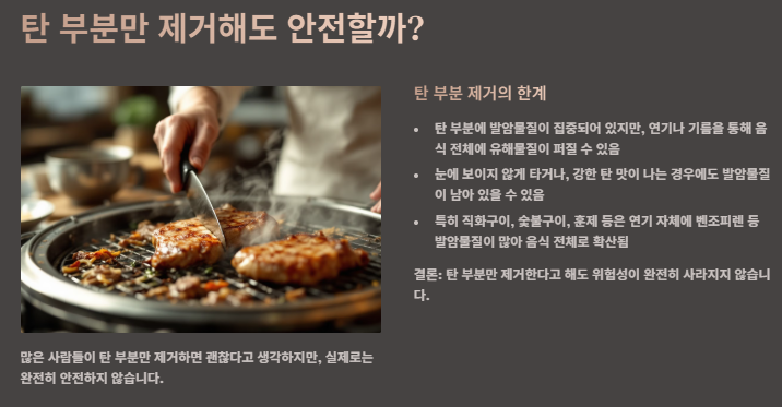 탄음식 섭취와 암 발병, 안전하게 먹는 방법