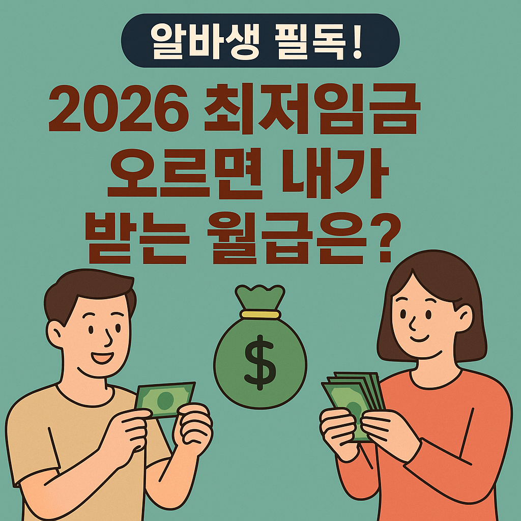 알바생 필독! 2026 최저임금 오르면 내가 받는 월급은?